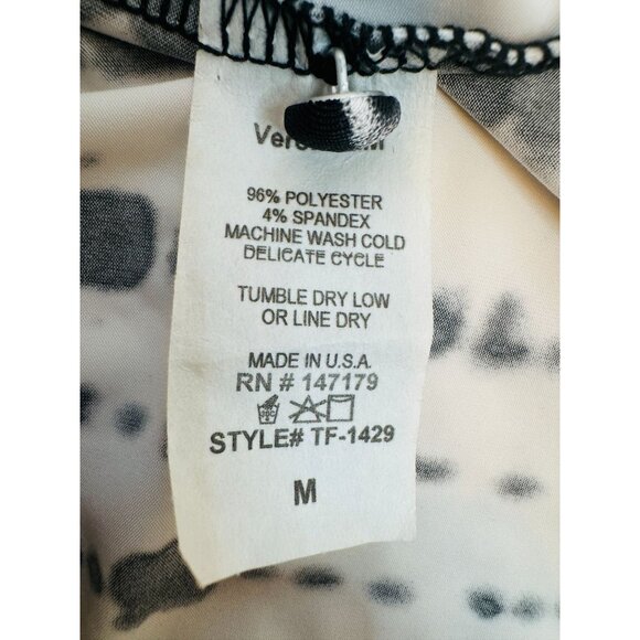 NWT Veronica M. Medium Off Shoulder Abstract Print Top Black & White - Picture 12 of 15